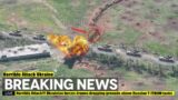 Horrible Attack!!! Ukrainian forces drones dropping grenade above Russian T-72B3M tanks