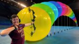 How Many Giant Balloons Stops A Compound Bow & Arrow?