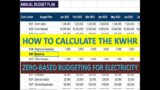 How to Calculate KILOWATT-HOUR for your ELECTRICITY BUDGET | Zero-Based Budget Planning