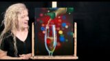 Learn How to Draw and Paint with Acrylics "POUR THE CHAMPAGNE"- Paint & Sip at Home – Art Tutorial