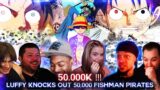 Luffy Knocks Down 50K Fishman Using Conquerors Haki ! Reaction Mashup