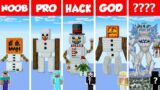 Minecraft SNOW GOLEM HOUSE BUILD CHALLENGE – NOOB vs PRO vs HACKER vs GOD / Animation