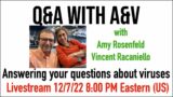 Q&A with A&V Livestream 12/7/22 8:00 PM