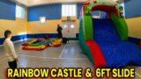 Rainbow Bouncy Castle & 6ft Slide In A Large Hall – Bouncy Castle Videos