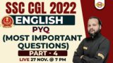 SSC CGL 2022 | ENGLISH CLASSES | PYQ ( ENGLISH MOST IMPORTANT QUESTIONS SSC CGL) | BY TAUSIF SIR