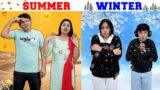 SUMMER vs WINTER | Family comedy eating challenge | Aayu and Pihu Show