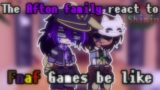 The Afton family react to Fnaf games be like | Gacha Club | Reaction video