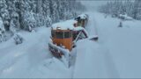 Train Plowing railroad tracks after winter storm – December 2022 – Donner Pass