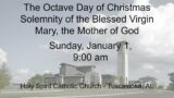 The Octave Day of Christmas Solemnity of the Blessed Virgin Mary, the Mother of God