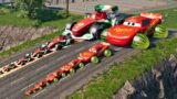 Big & Small Lightning McQueen Boy, King Dinoco vs Tow Mater,Pixar Car vs DOWN OF DEATH – Max Beamng