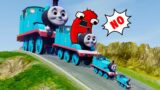 Big & Small Thomas the Tank Engine vs DOWN OF DEATH | Alphabet Lore in BeamNG Drive – Woa Doodland