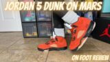 Air Jordan 5 Dunk On Mars Marsh For her Review + On Foot Review & Sizing Tips