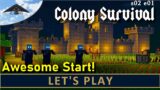 Awesome start! Let's Play Colony Survival s02 e01