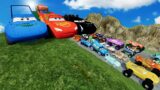 Big & Small Lightning McQueen Boy, King Dinoco vs Pixar Car,Tow Mater vs DOWN OF DEATH -BeamNG.Drive
