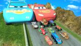 Big & Small Lightning McQueen Boy, King Dinoco,Tow Mater vs Pixar Car vs DOWN OF DEATH -BeamNG.Drive