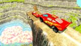 Big & Small  Lightning McQueen vs LAVA Crater and Leap of Death – BeamNG Drive