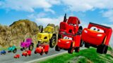 Big & Small Lightning McQueen vs Tractor vs CLIMB of DEATH – BeamNG.Drive