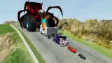 Big & Small Scary Cars vs DOWN OF DEATH | BeamNG.Drive