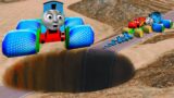 Big & Small Thomas the Tank Engine & Monster Mcqueen vs Giant Pit vs DOWN OF DEATH BeamNG.Drive