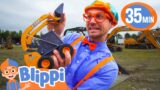 Blippi Learns about Diggers and Construction Vehicles! | BEST OF BLIPPI TOYS! | Vehicles for Kids