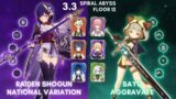 C2 Raiden Shogun National Variation & C6 Sayu Aggravate | 3.3 Spiral Abyss Floor 12