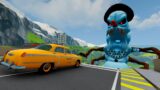 Cars vs Big Ramp Jump & Snowman Monster #10 – BeamNG Drive