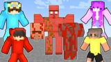 Cash and Nico and Zoey and Shady vs Blood Golem (Minecraft Battle)