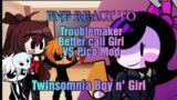 FNF react to TROUBLEMAKER / BETTER CALL GIRL VS PICO Mod (Twinsomnia Boy n' Girl) | Gacha Club |