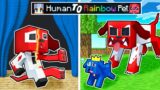 From HUMAN to RAINBOW PET in Minecraft!