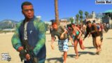 GTA 5: Zombie Outbreak In Los Santos Beech | Franklin's Epic Escape From Aggressive Zombies!