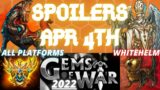 Gems of War Spoilers April 4th 2022 | Upcoming events New Troops ALL PLATFORMS