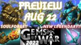 Gems of War Weekly Preview August 22nd 2022 | SOULFORGE NEW Legendary Tower of Doom Event Guide