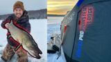 HUGE FISH while ICE CAMPING for 24 HOURS in the MONSTER LODGE!