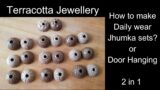 How to make terracotta Jhumka? How to make door hanging – Home Decor | #jhumka #terracottajewellery