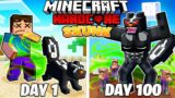 I Survived 100 DAYS as a SKUNK in HARDCORE Minecraft!