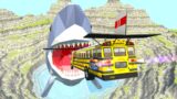 Leap Of Death Car Jumps & Falls Into Shark's mouth -BeamNG drive