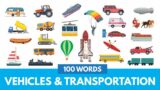 Learn English -100 Words About Transportation & Vehicles with Pictures (Boost Your Vocabulary!)
