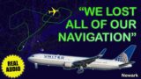 Loss of all navigation. United Boeing 763 dumped fuel and returned to Newark. Real ATC