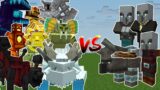 MOWZIE'S MOBS & ASTEMIR'S FORESTCRAFT BOSSES vs ILLAGER MOBS TEAM (Minecraft Mob Battle)