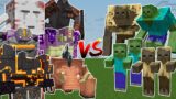 NETHER & END BOSSES vs ZOMBIE MOBS TEAM (Minecraft Mob Battle)