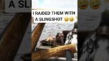 Raiding With Just A Slingshot!