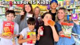 Snacks For 15 Kids! | What Will They Choose?