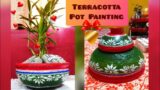 Terracotta Pot Painting //how to paint a terracotta pot //