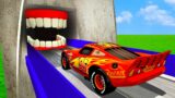Toothy Tunnel Of Death Vs Lightning McQueen And PIXAR Cars BeamNG Drive Battle!