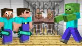 VILLAGERS Vs ZOMBIES in Minecraft Like Maizen Mikey and JJ Noob And Pro