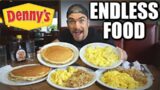 "UNLIMITED" AMERICAN BREAKFAST CHALLENGE | Denny's Endless Breakfast (All You Can Eat)