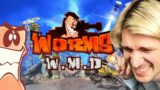 xQc Plays Worms W.M.D with Jesse, Poke & NymN