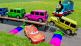 Big & Small Lightning McQueen vs Tow Mater vs Chick Hicks Cars vs DOWN OF DEATH in BeamNG.Drive 2