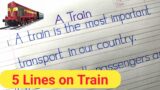 5 lines on train || 5 lines on train for kids ||
