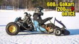 600cc GoKart TOP SPEED test ON ICE